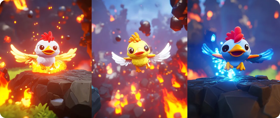 First happy chicken in the game